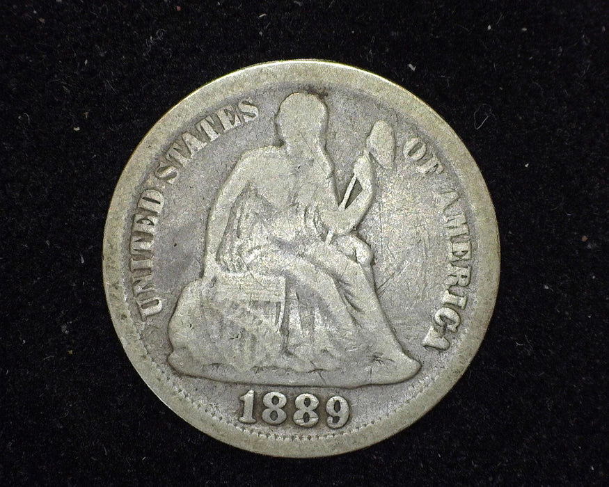 1889 Liberty Seated Dime VG - US Coin