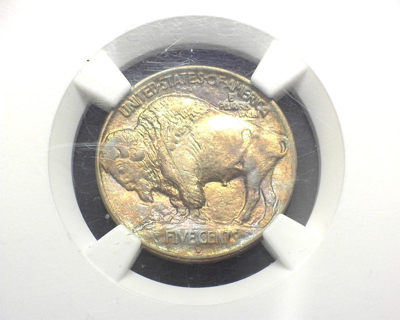 1913 D Type 1 Buffalo Nickel Mint error AU 55 Reverse lamination NGC - US Coin
