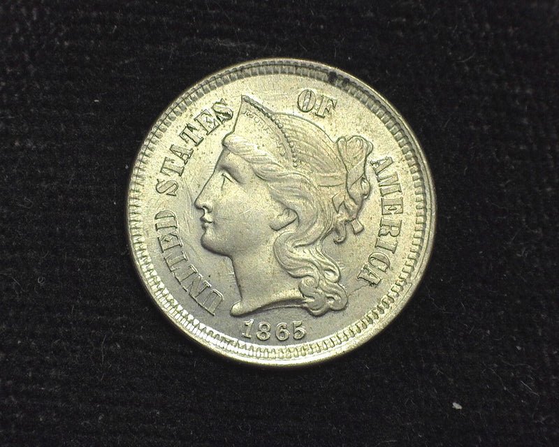 1865 Three Cent Nickel BU - US Coin