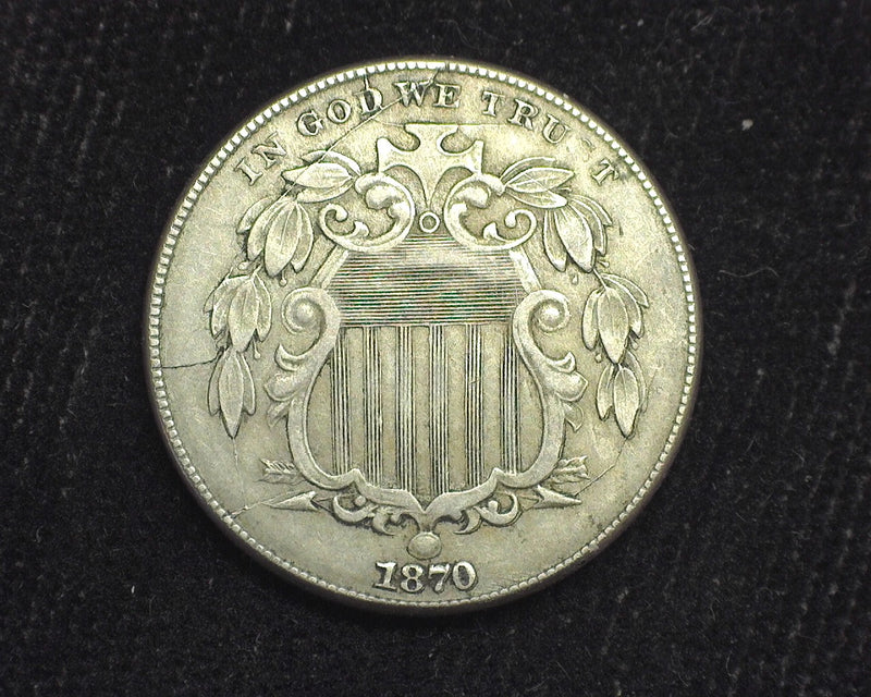 1870 Shield Nickel XF - US Coin
