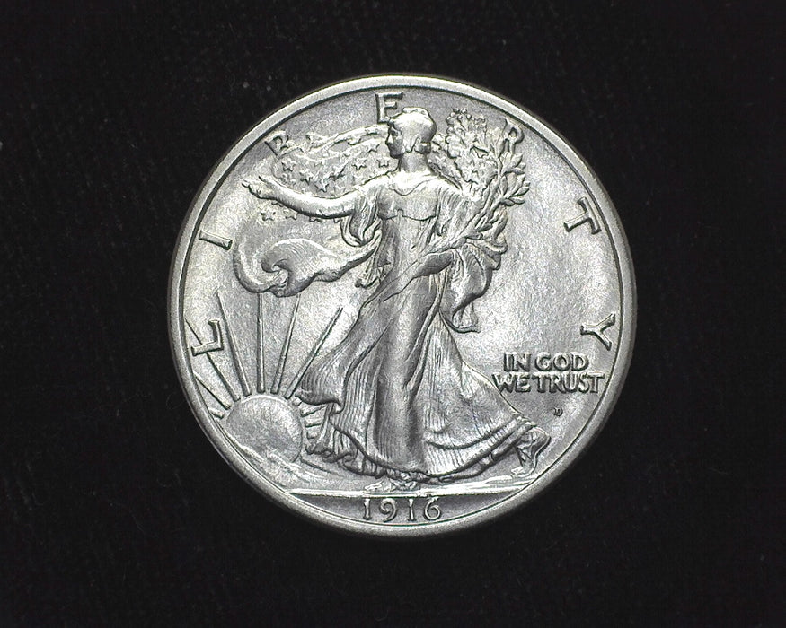 1916 D Liberty Walking Half Dollar AU-50 - US Coin