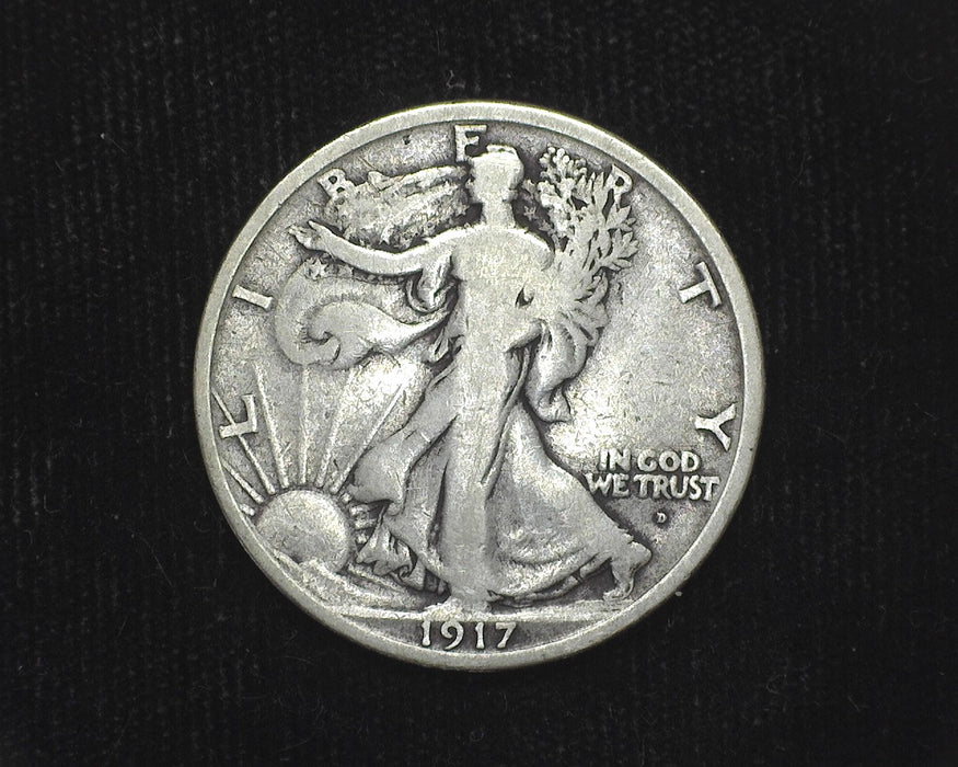 1917 D Obv Liberty Walking Half Dollar F - US Coin