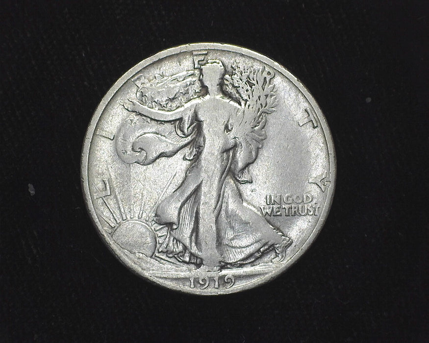 1919 D Liberty Walking Half Dollar VG Cleaned - US Coin
