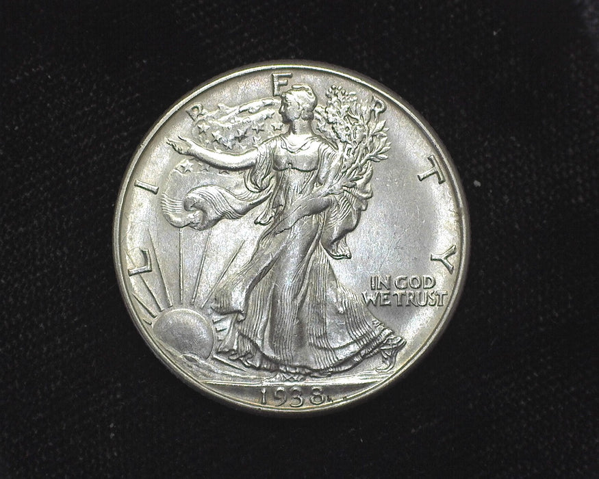 1938 D Liberty Walking Half Dollar AU - US Coin