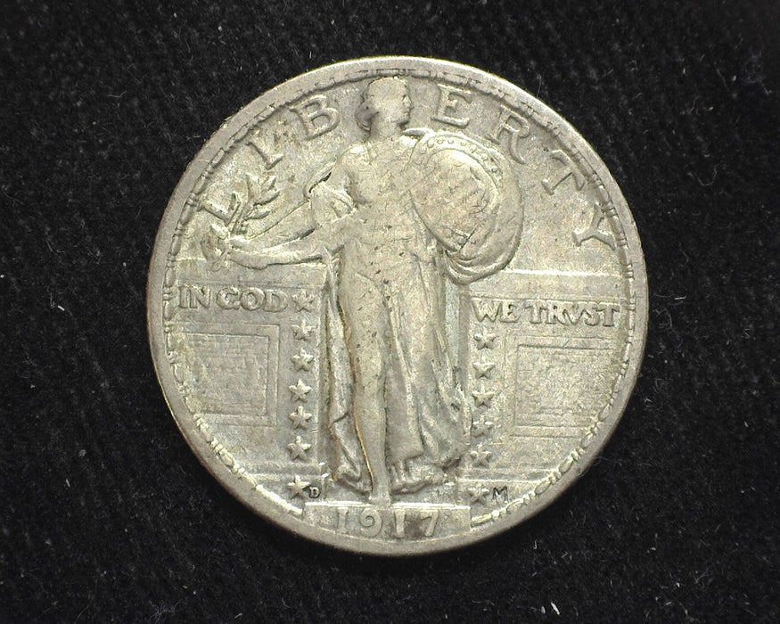 1917 D Type 2 Standing Liberty Quarter VF - US Coin