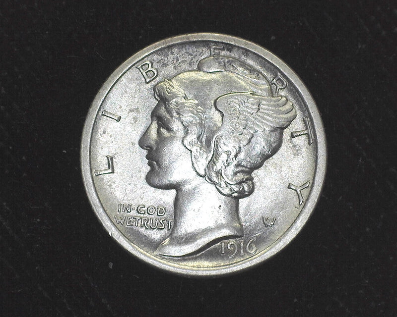 1916 Mercury Dime AU - US Coin