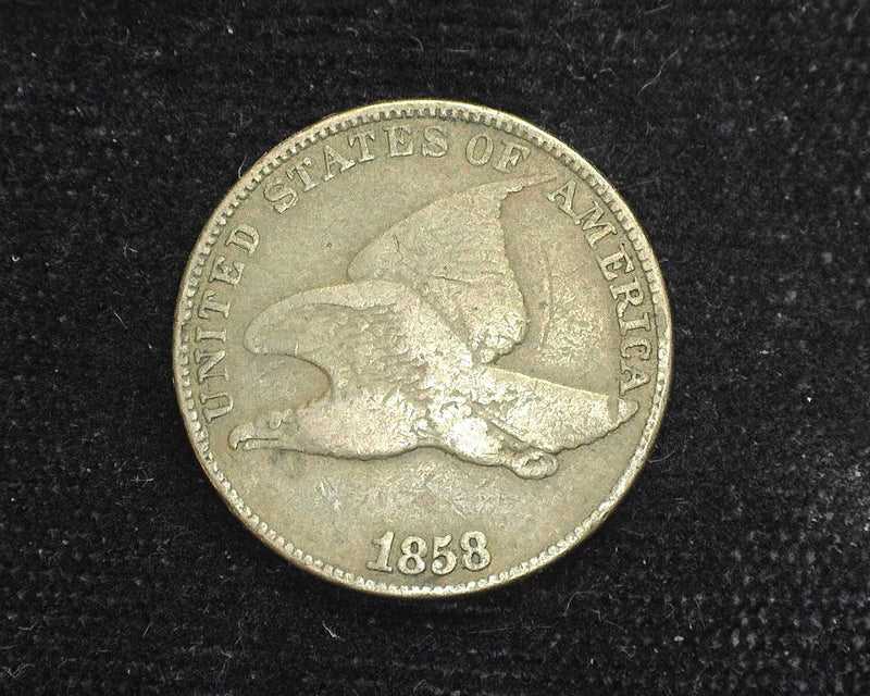 1858 Large Letter Flying Eagle Penny/Cent F - US Coin