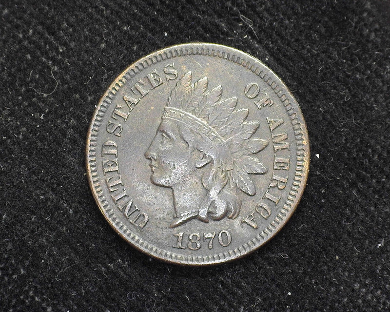 1870 Indian Head Penny/Cent VF Slight porosity - US Coin