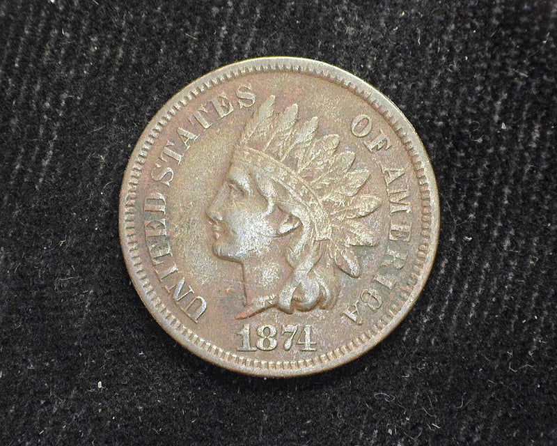 1874 Indian Head Penny/Cent F - US Coin