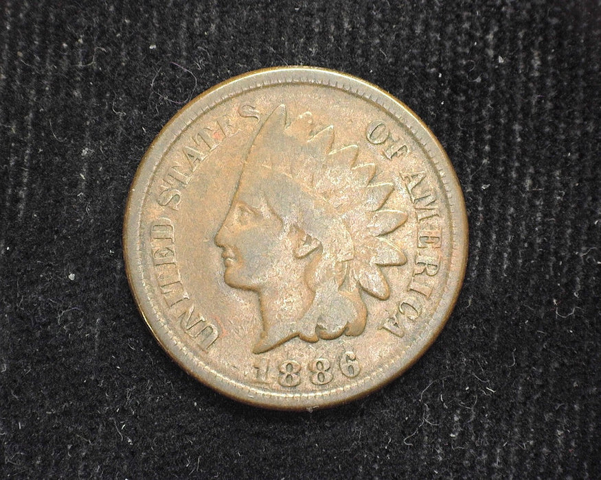 1886 Type 2 Indian Head Penny/Cent VG - US Coin
