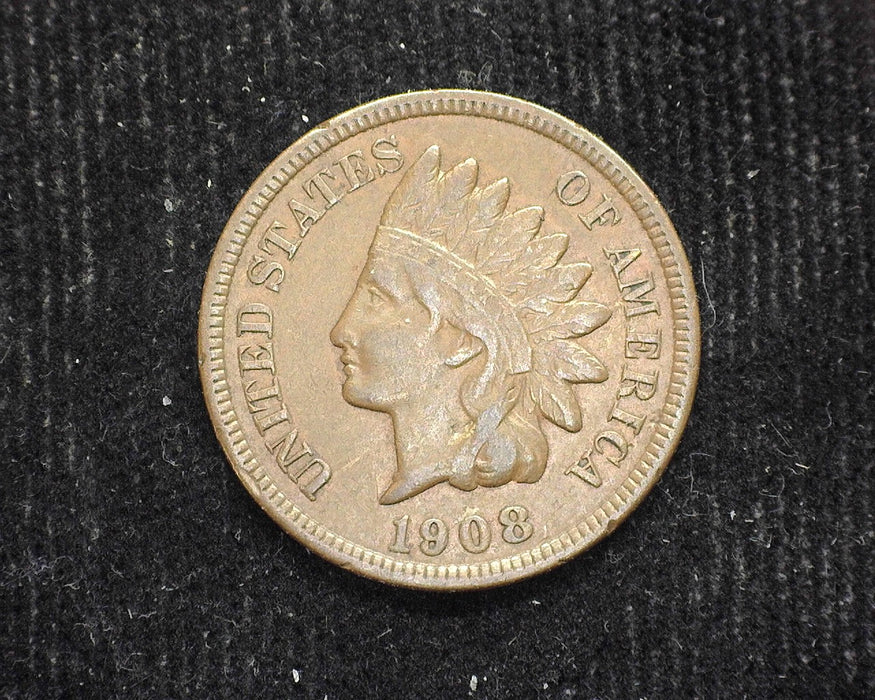 1908 S Indian Head Penny/Cent F - US Coin