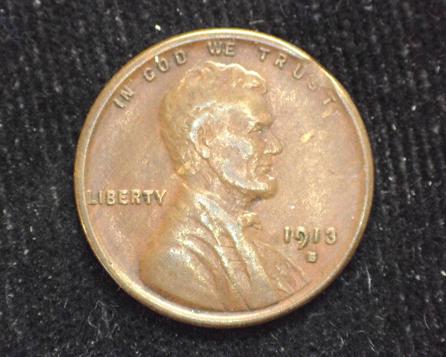 1913 S Lincoln Wheat Penny/Cent VF - US Coin