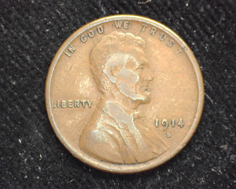 1914 S Lincoln Wheat Penny/Cent F - US Coin