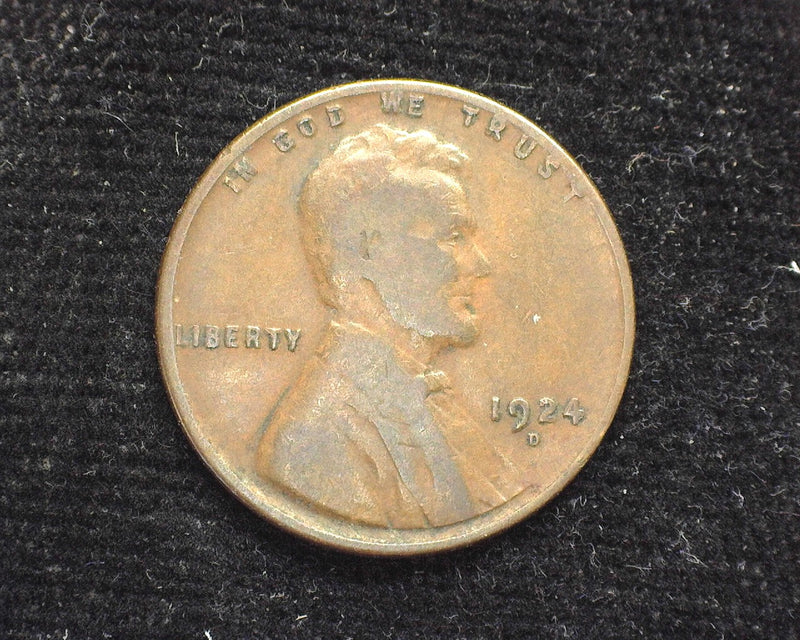 1924 D Lincoln Wheat Penny/Cent F - US Coin