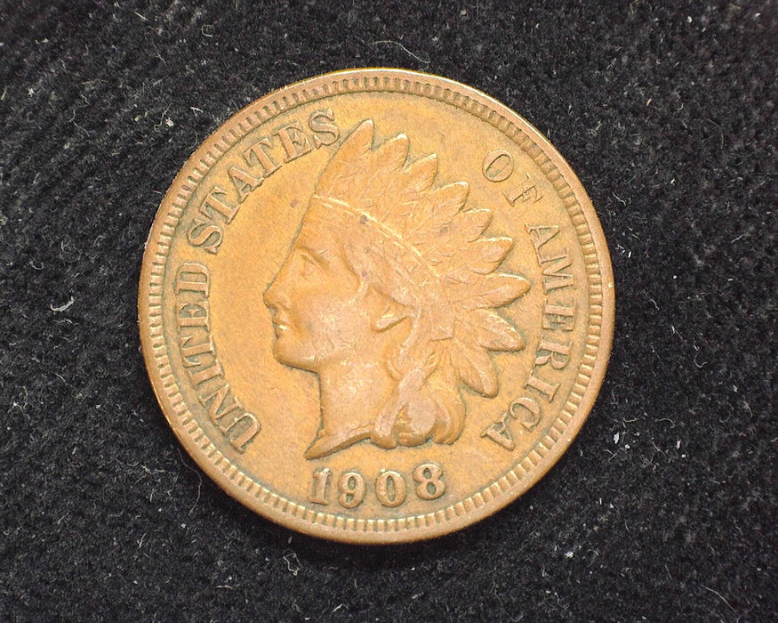 1908 Indian Head Penny/Cent XF - US Coin