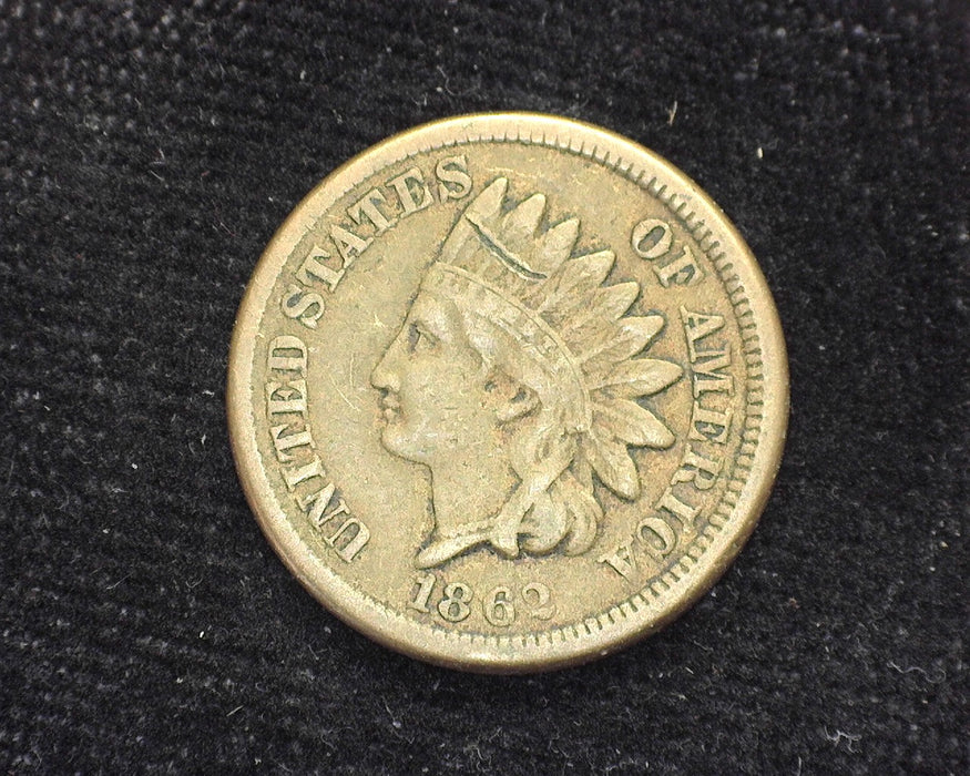 1862 Indian Head Penny/Cent F Scratch - US Coin