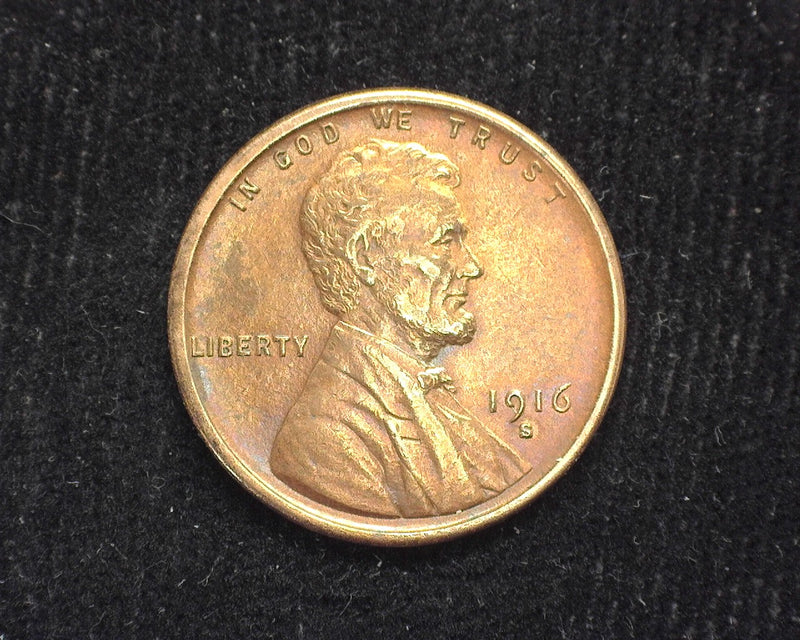 1916 S Lincoln Wheat Cent XF Cleaned - US Coin