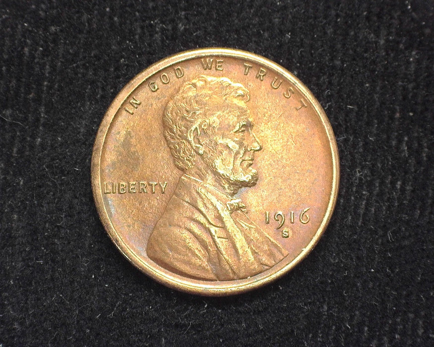 1916 S Lincoln Wheat Cent XF Cleaned - US Coin
