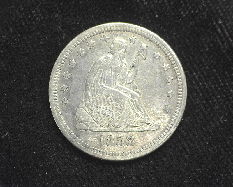 1858 Liberty Seated Quarter XF/AU - US Coin