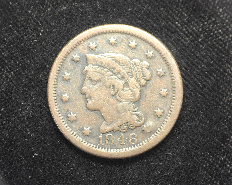 1848 Large Cent Draped Bust Cent F Dig - US Coin