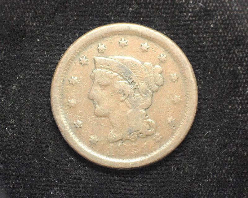 1851 Large Cent Draped Bust Cent VG - US Coin