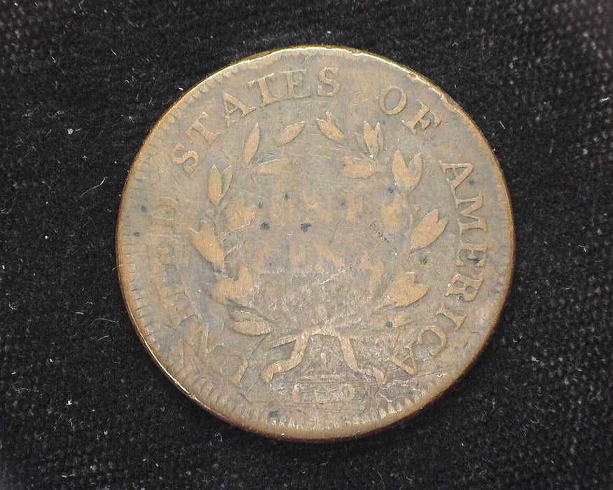 1798 Large Cent Draped Bust Scratches, delaminating planchet. F  - US Coin