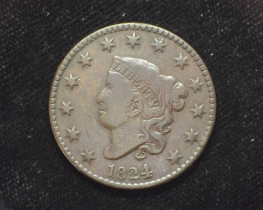 1824/22 Large Cent Draped Bust F/VF - US Coin