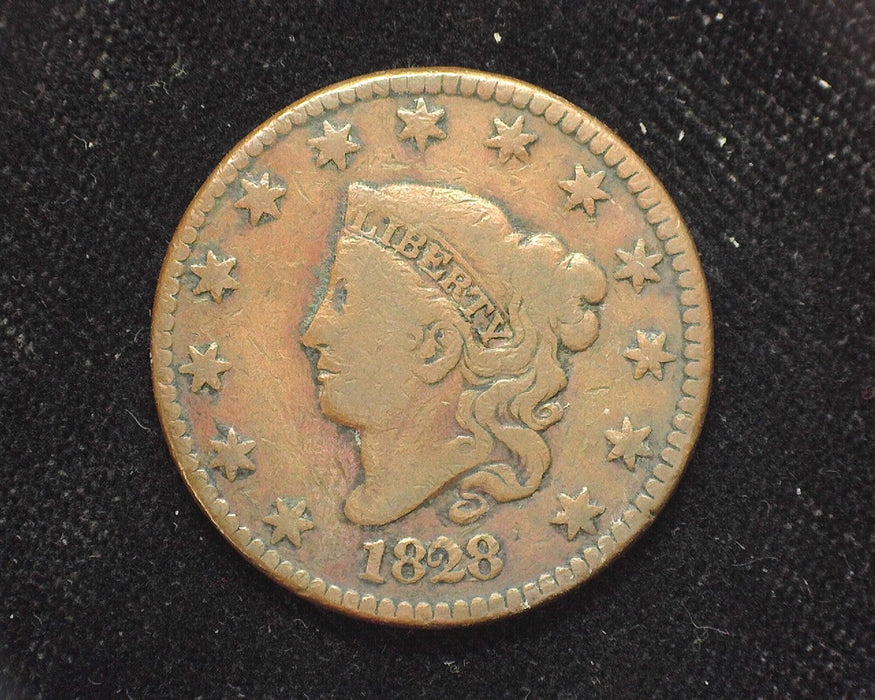 1828 Large Cent Draped Bust Narrow date VG - US Coin
