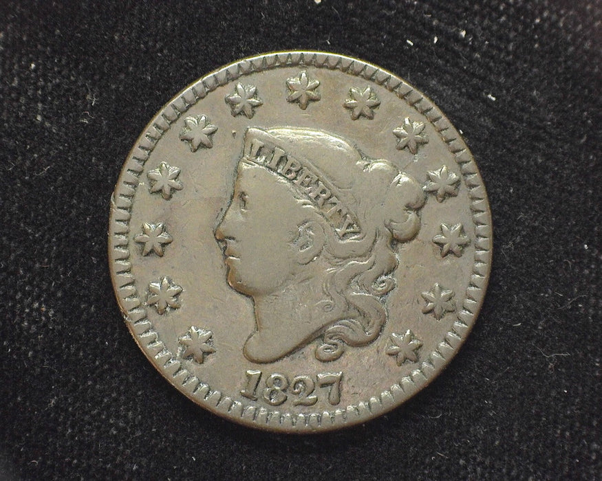 1827 Large Cent Draped Bust VG - US Coin