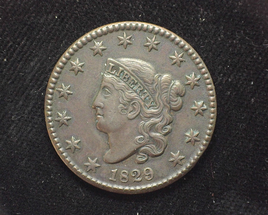 1829 Large Cent Draped Bust Medium letters. AU - US Coin