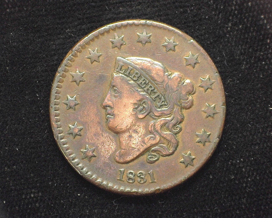 1831 Large Cent Draped Bust Medium letters. F - US Coin