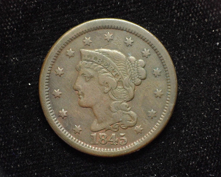 1845 Large Cent Draped Bust VF - US Coin