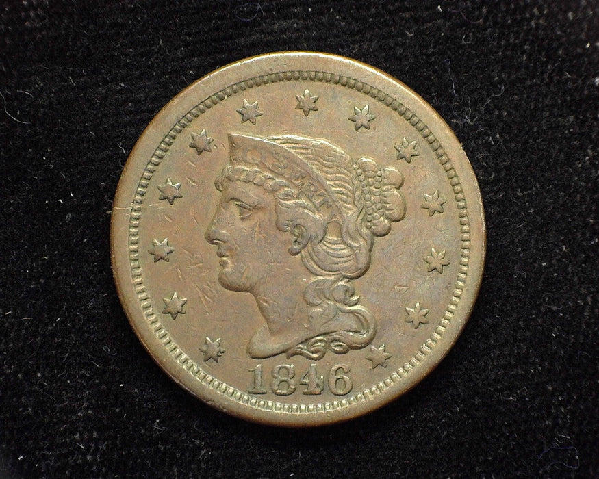 1846 Large Cent Draped Bust Medium date. XF - US Coin