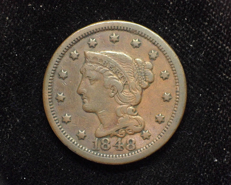 1848 Large Cent Draped Bust VF - US Coin
