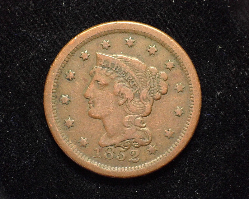 1852 Large Cent Draped Bust VF - US Coin
