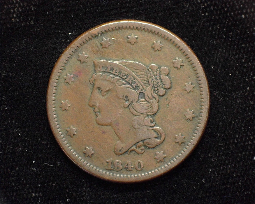 1840/18 Large Cent Draped Bust VF - US Coin