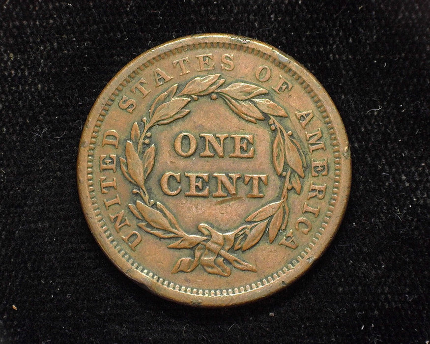 1843 Large Cent Draped Bust Petite head, small letters, rim damage. XF - US Coin