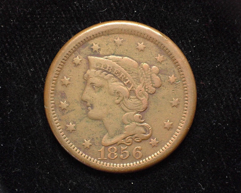 1856 Large Cent Draped Bust Upright 5. F/VF - US Coin