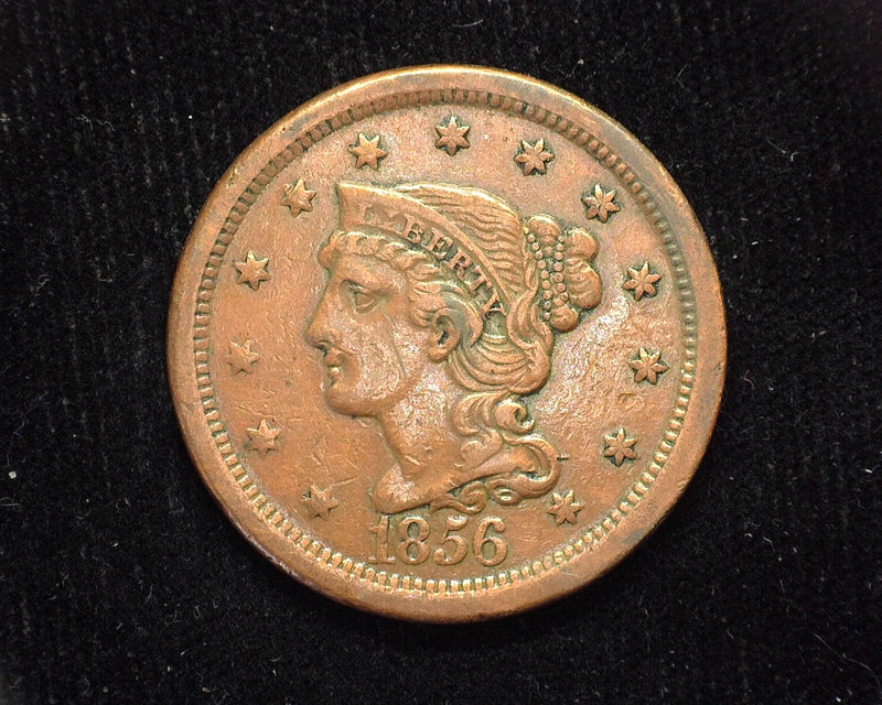 1856 Large Cent Draped Bust Slant 5. XF/AU - US Coin