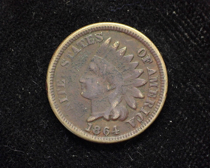 1864 Indian Head Penny/Cent Copper Nickle environmental damage VG - US Coin