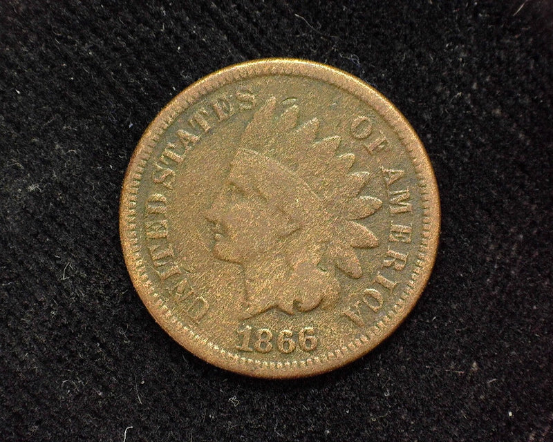 1866 Indian Head Penny/Cent VG Environmental damage. - US Coin