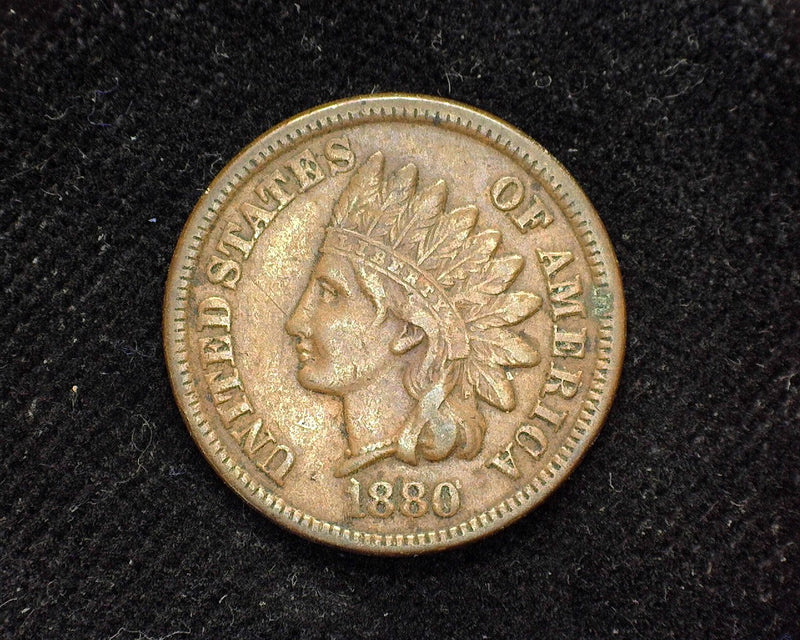 1880 Indian Head Penny/Cent F/VF - US Coin