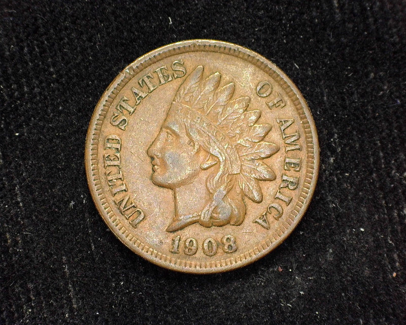 1908 Indian Head Penny/Cent XF - US Coin