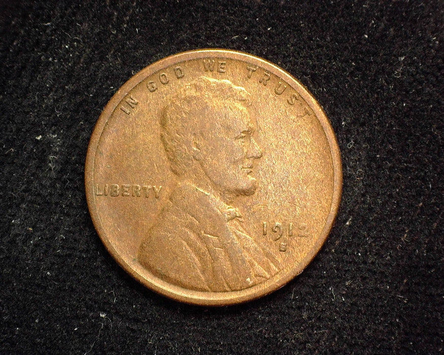 1912 S Lincoln Wheat Penny/Cent F - US Coin