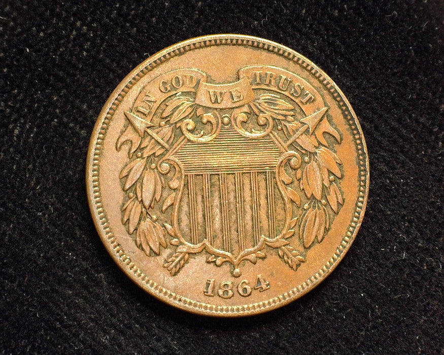 1864 Two Cent Piece AU - US Coin