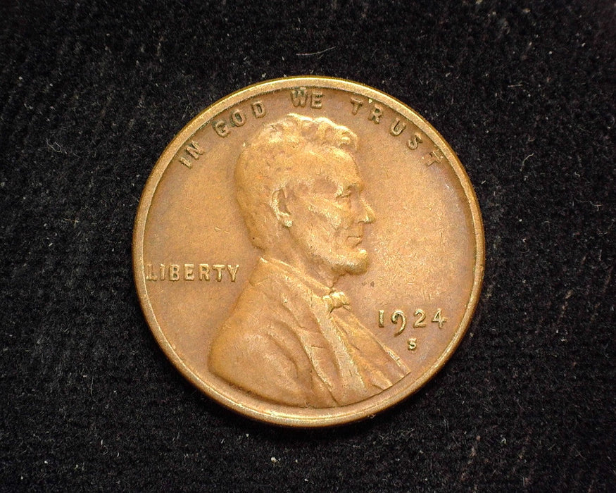 1924 S Lincoln Wheat Penny/Cent VF/XF - US Coin