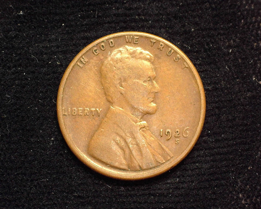 1926 S Lincoln Wheat Penny/Cent F - US Coin