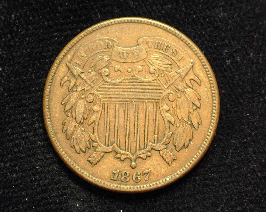1867 Two Cent Piece XF/AU - US Coin