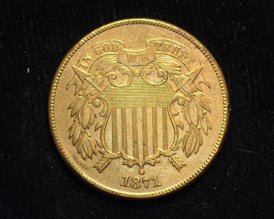 1871 Two Cent Piece XF Cleaned - US Coin