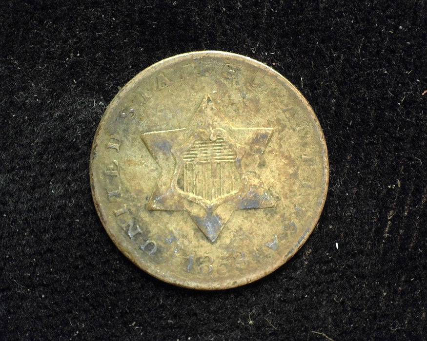 1853 Three Cent Silver VG - US Coin